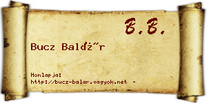 Bucz Balár névjegykártya